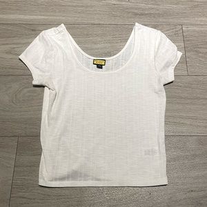 White Ribbed crop top